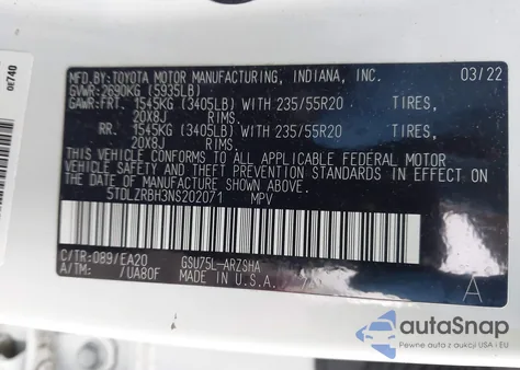 2022 Toyota Highlander Xse из США, поврежденный, VIN 5TDLZRBH3NS202071